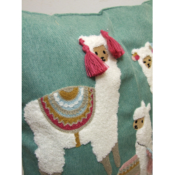 Poduszka dekoracyjna Lamy 45x45cm Miętowa